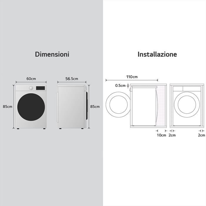 LG - Lavatrice AI DD R7 F4R7010TSWG 10kg Classe A-Bianco