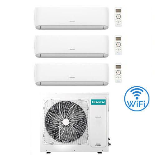 Condizionatore Hisense Hi Comfort Wifi R32 Trial Split Inverter 9000 + 9000 + 12000 BTU con U.E. 3AMW62U4RJC Classe A++/A+