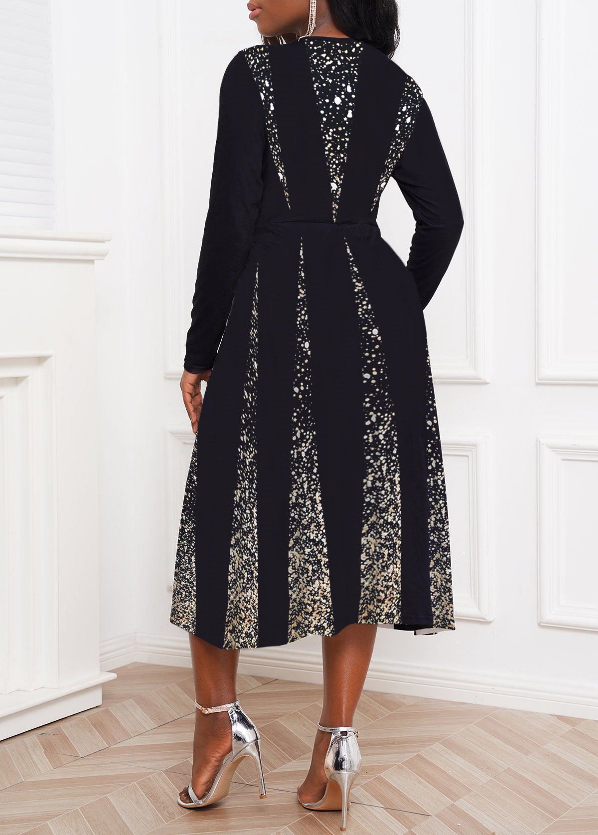 Galaxy Print Umbrella Hem Dress