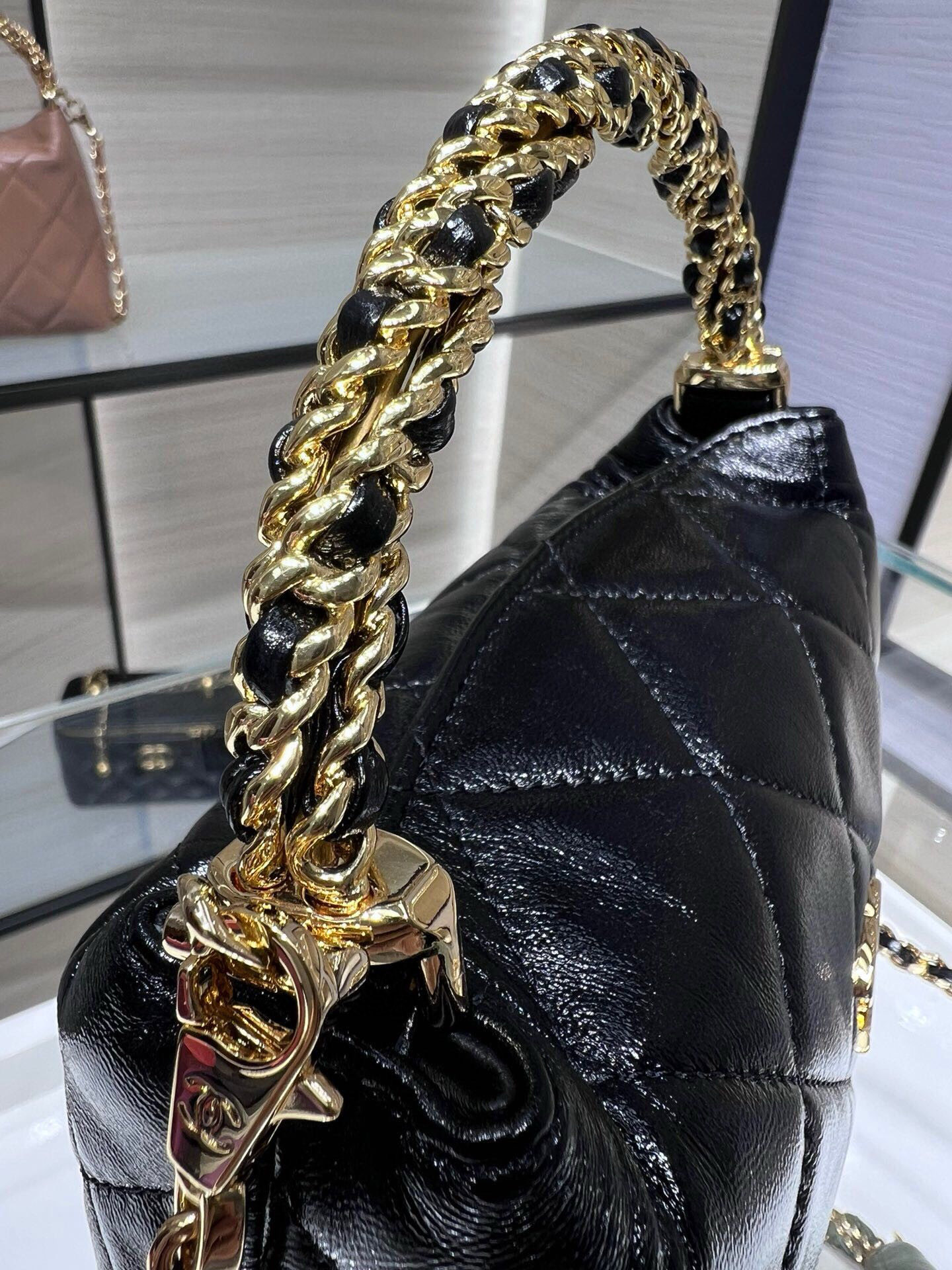 Mini Hobo Bag with Top Handle（Black） - Mocuir
