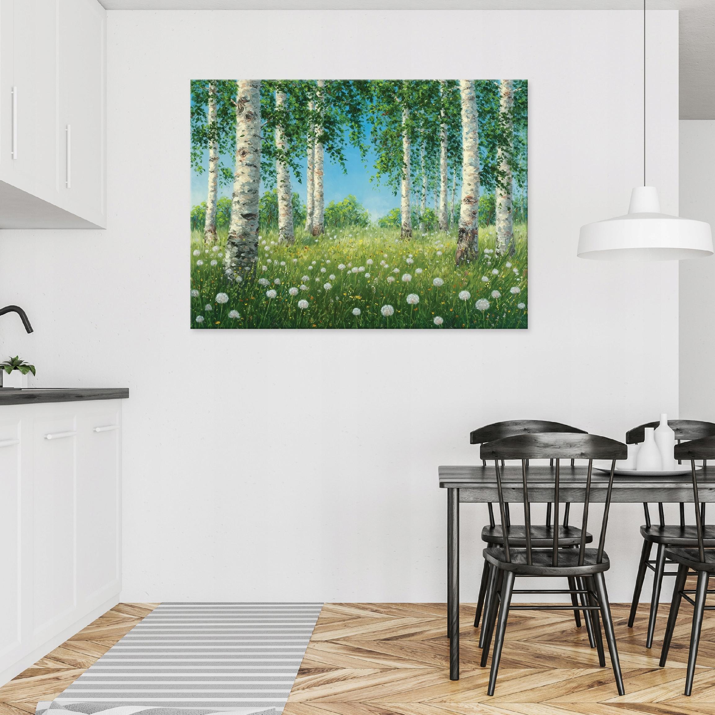 Birch forest nature painting on canvas (40x30), perfect for the bedroom, living room, or kitchen