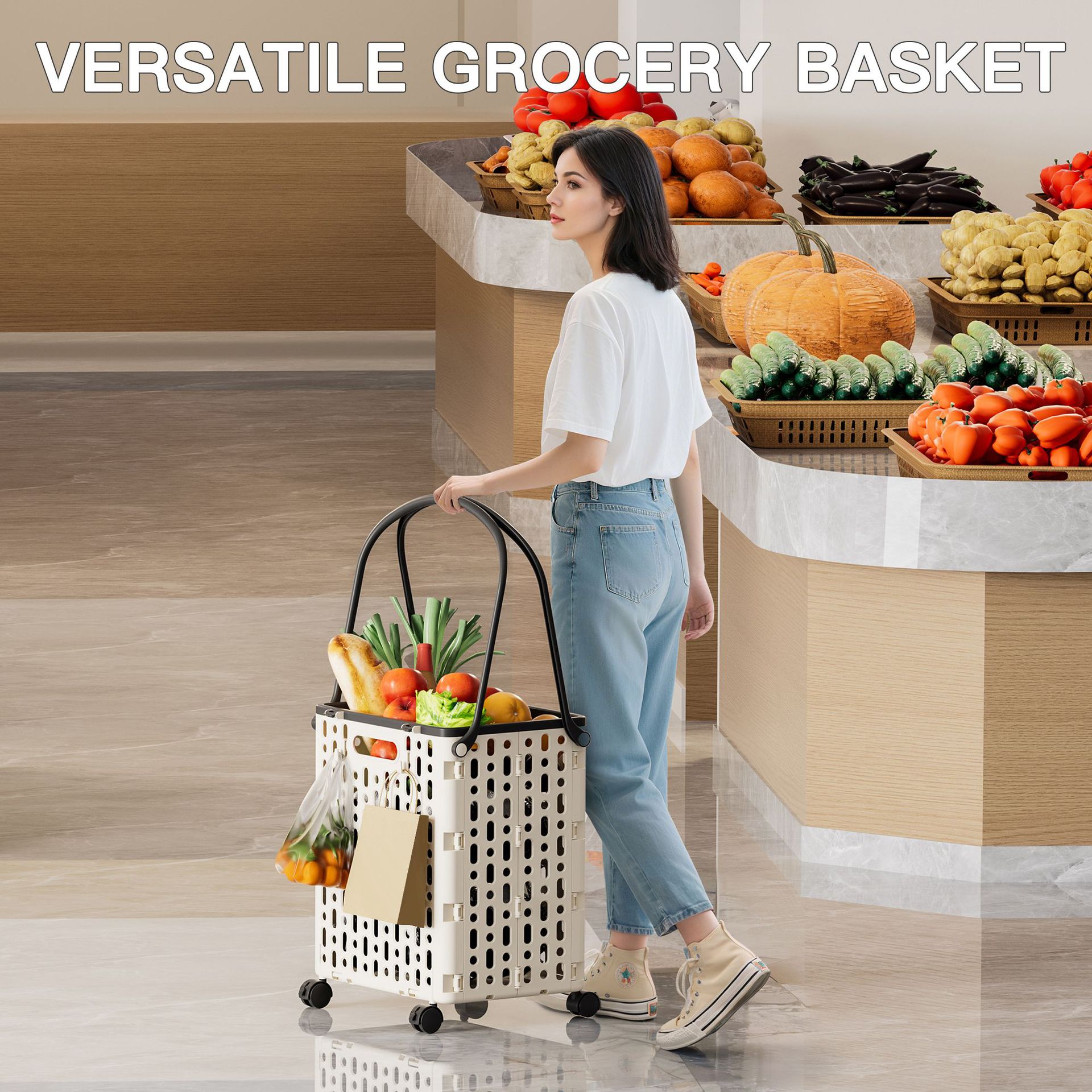 Household shopping cart folding trolley portable express trolley wheeled grocery shopping cart