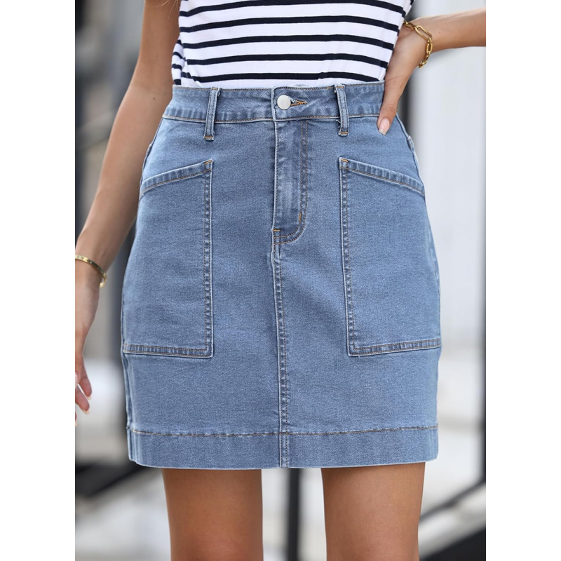 Women's High Waisted Jean Skirt