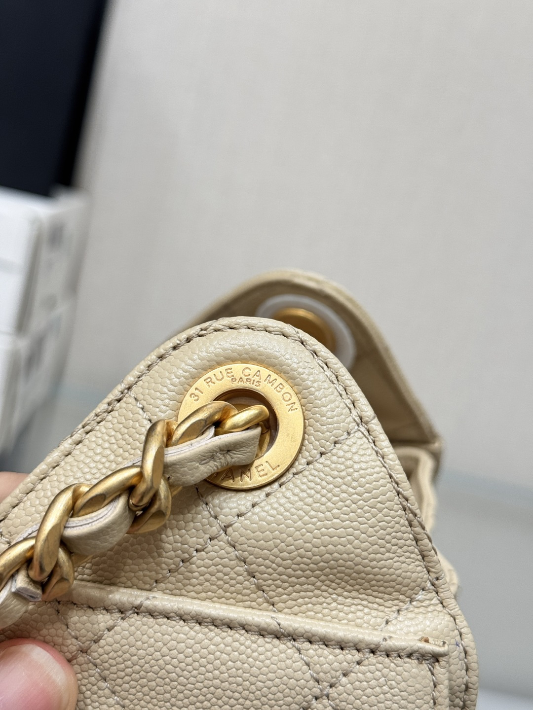 25Bag Mini Drawstring Bag（Beige） - Mocuir