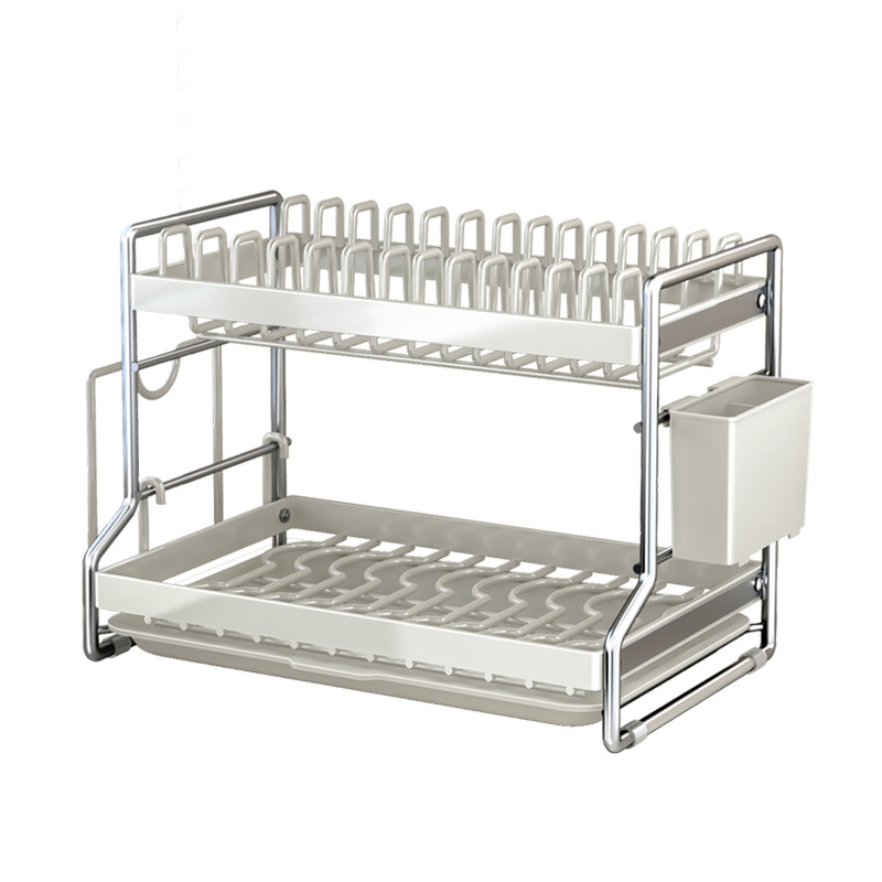 Dish draining rack countertop kitchen storage rack sink dish rack light luxury household multi-functional tableware storage rack