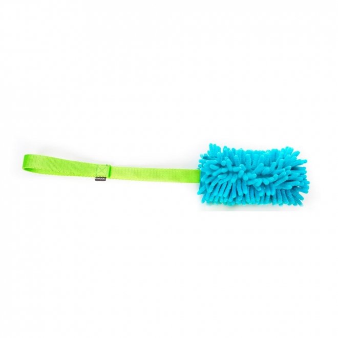 Pro Dog Mop Toy med squeaker, turkis og grønn