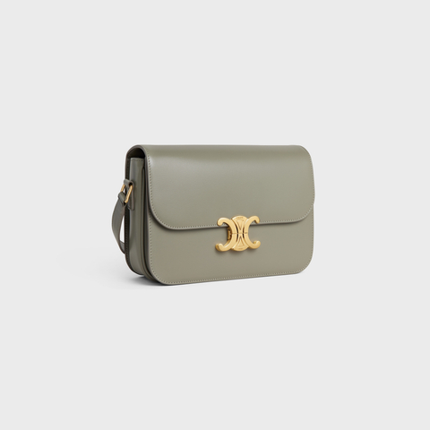 CLASSIQUE TRIOMPHE BAG IN SHINY CALFSKIN GREEN CLAY