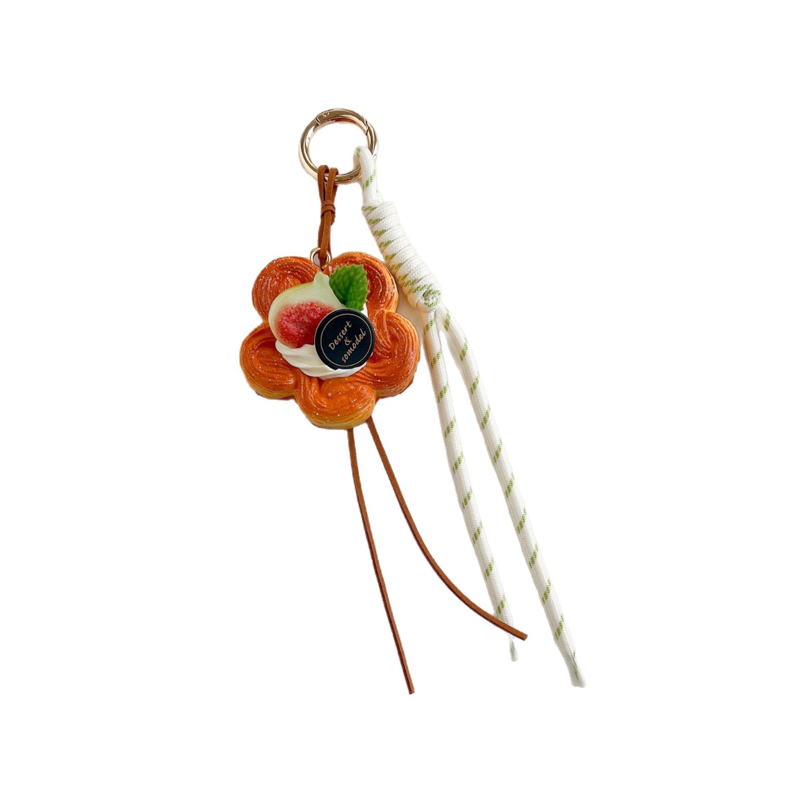 Flower bread shoelace key chain