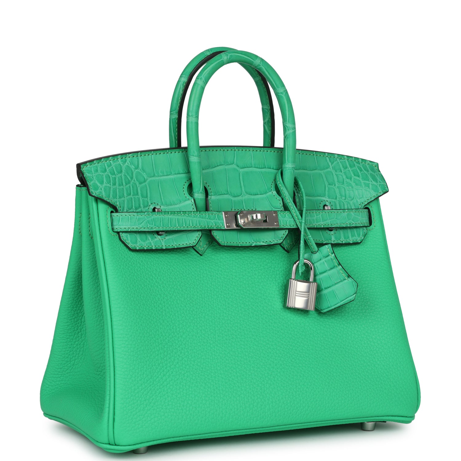 Birkin 25 Vert Comics Togo and Matte Alligator Touch Palladium Hardware