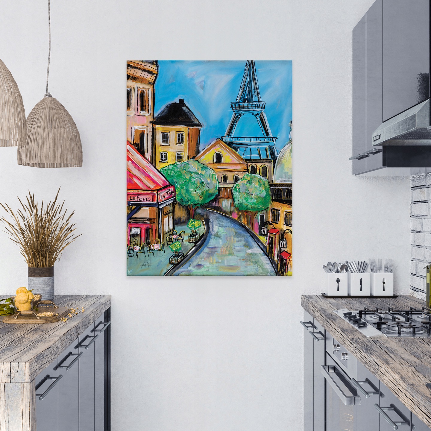 Paris Eiffel Tower painting for the bedroom, canvas, 60x40