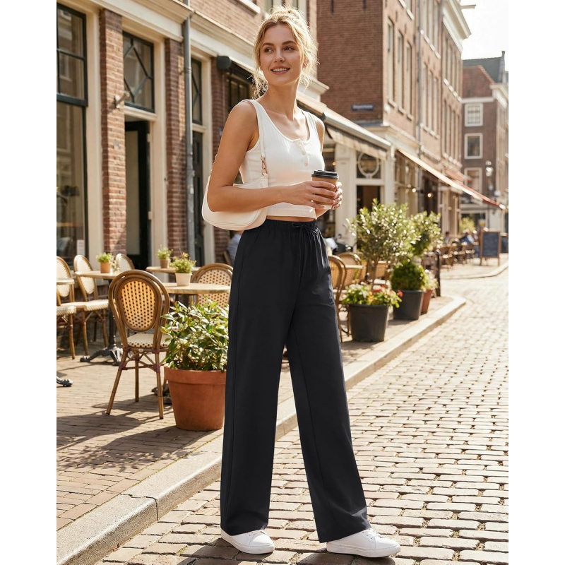 Chillwhisp Drawstring Wide Leg Pants Women