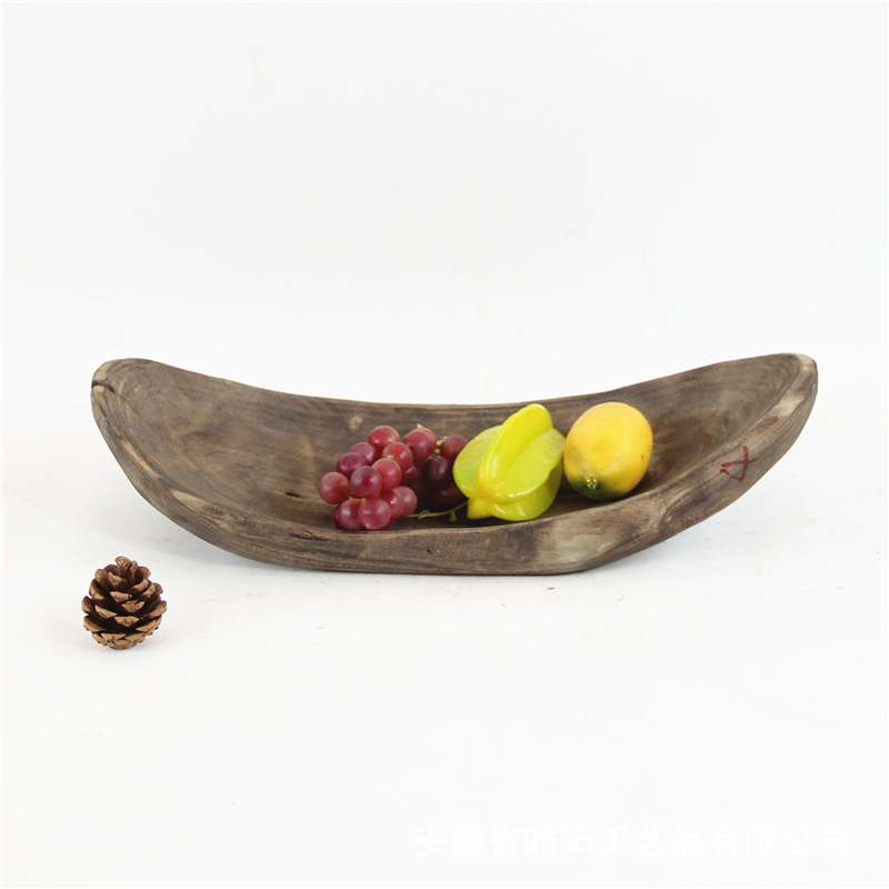 Modern Simple Style Wooden Ecological Fruit Plate Anti-scalding Dinner Plate Snack Plate for Home Desktop