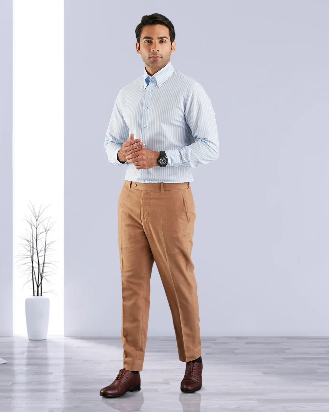 Camel Brown Moleskin Dress Pant