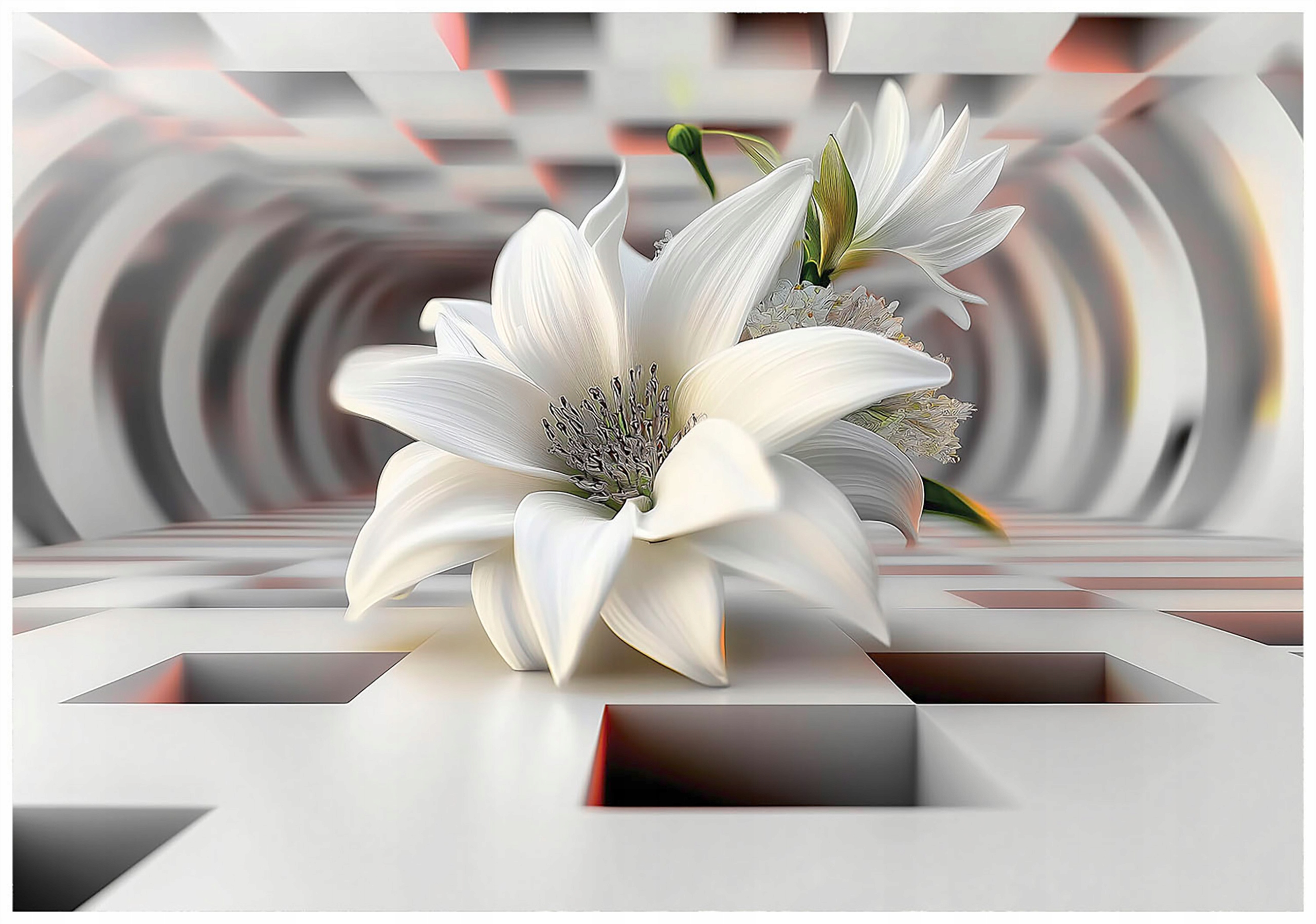 3D flower wall mural, abstract design, bedroom, living room, non-woven wallpaper,