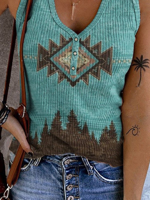 Western Print Vest