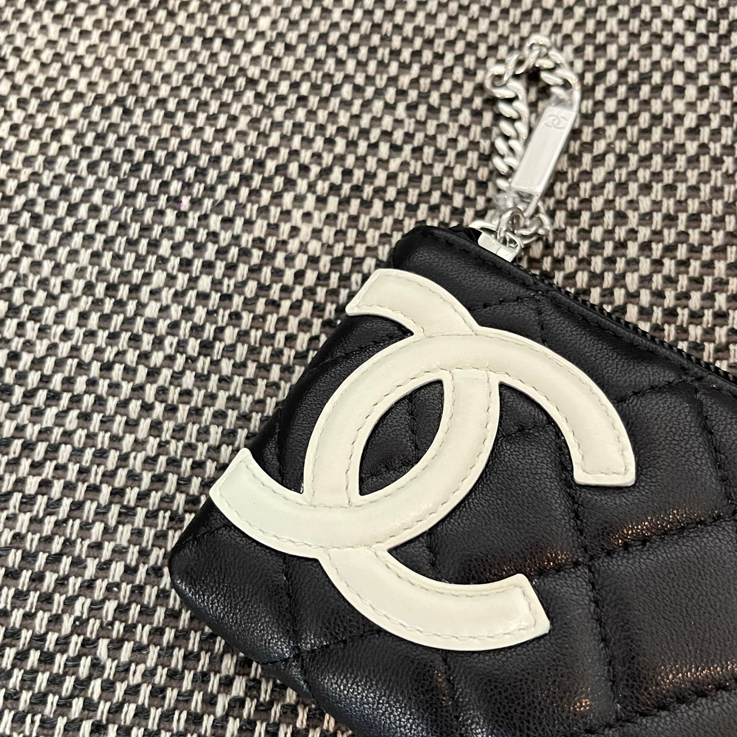 Cambon Quilted Lambskin Coin Purse&Card Holder - Mocuir