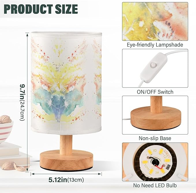 TWINKLETALE Table Lamp Paint Butterfly Dandelion Nightstand Lamp
