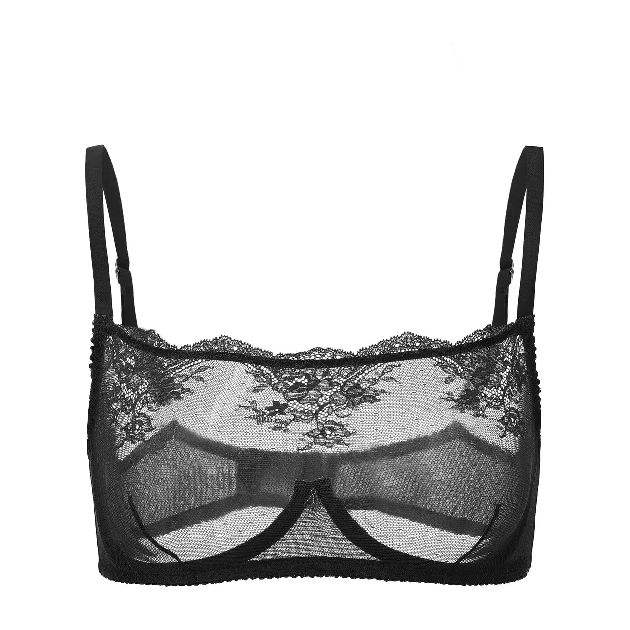 Amour d'Agnette Kim High Neck Sheer Lace Underwire Bra