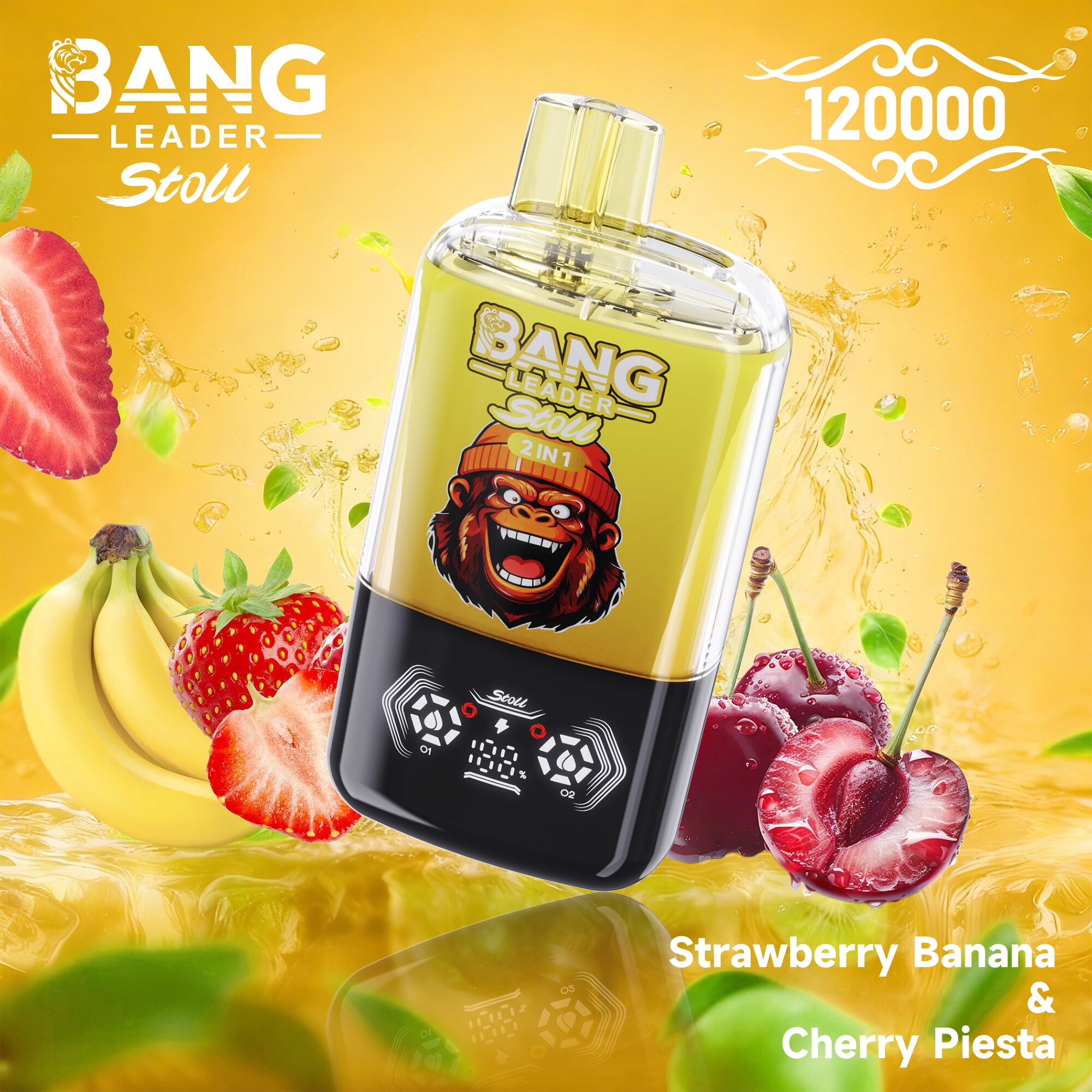 【New Arrive】Bang Leader Stoll 120K 120000 Puffs Double Taste&Anti-Leak Design LED Display Disposable Vape