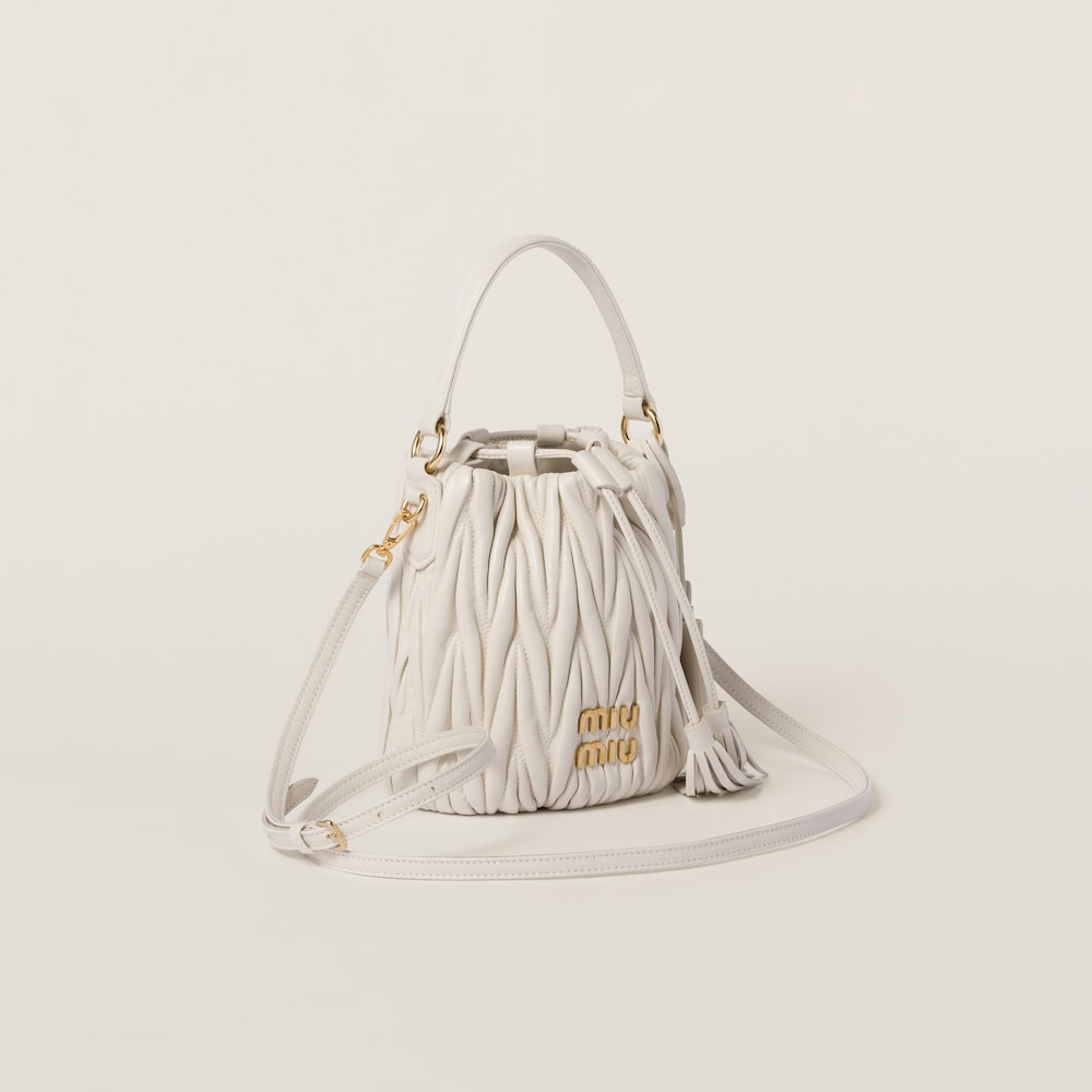 Matelassé nappa leather bucket bag
