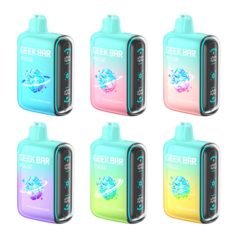 2 Pack Geek Bar Pulse 15000 Frozen Edition Disposable Vape Kit 16ml