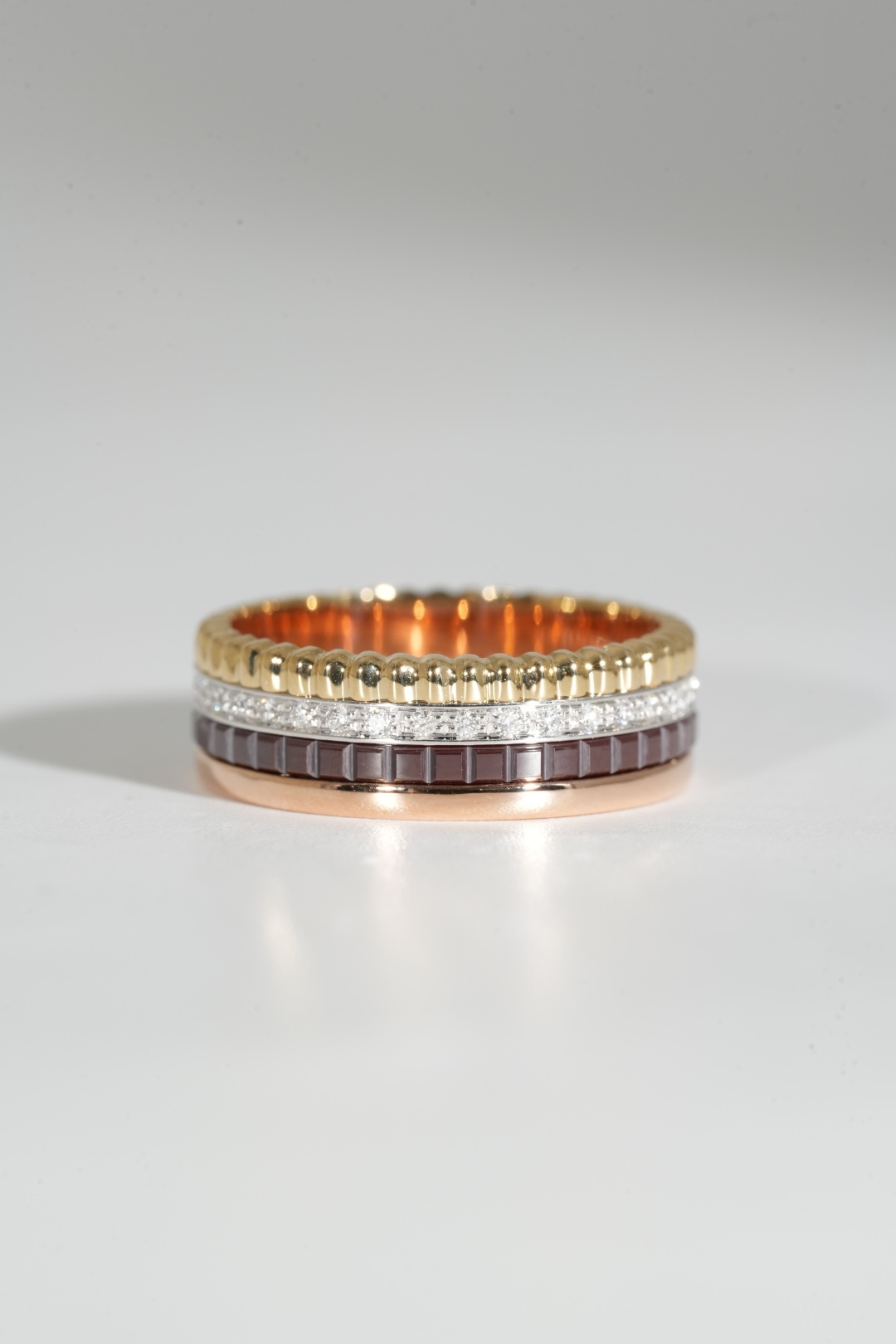 Four-Row Ceramic Diamond Band Ring