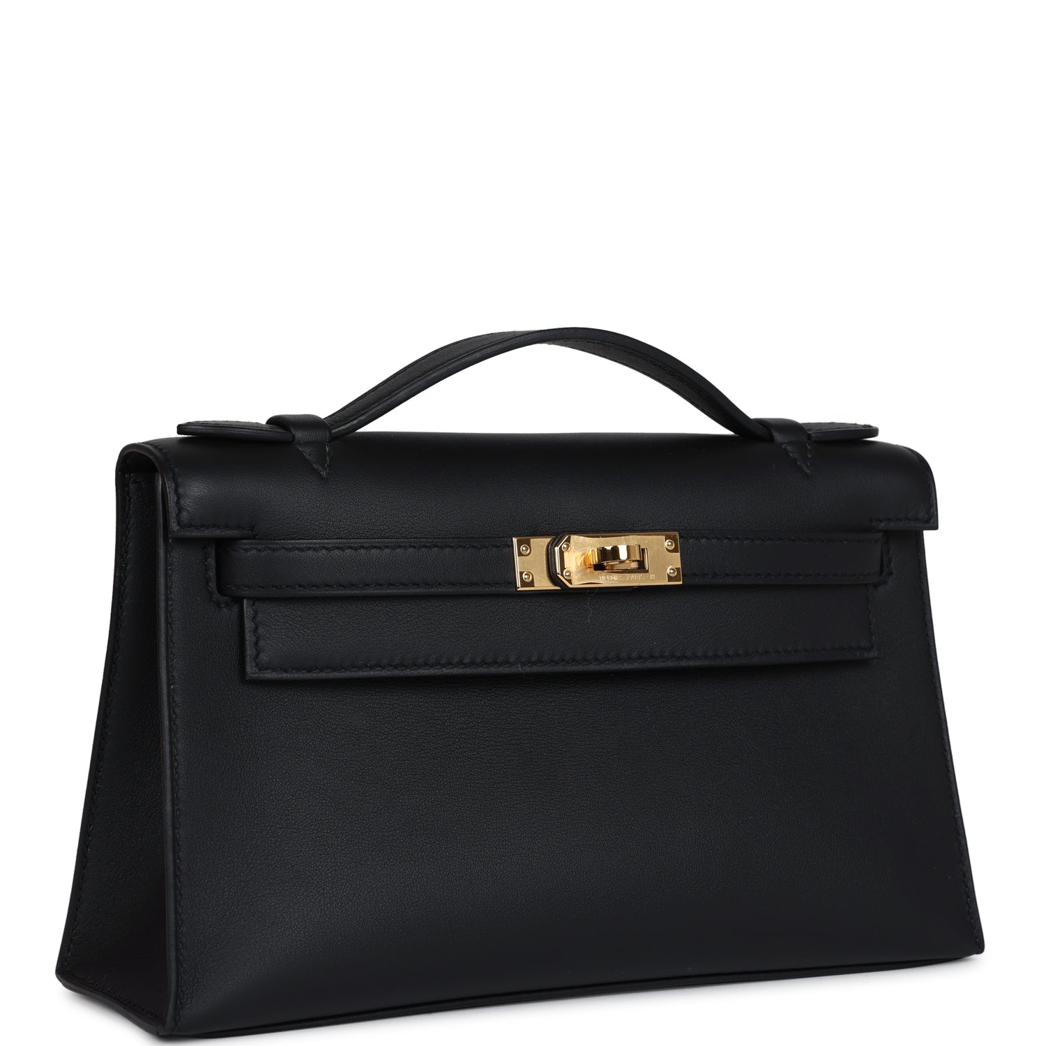 Kelly Pochette Black Swift Gold Hardware