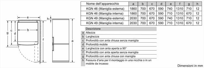 BOSCH - Frigorifero Combinato KGN49XLEA Classe E 203x70 cm-Metal look