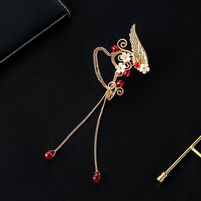 Earclip retro earrings tassel earrings