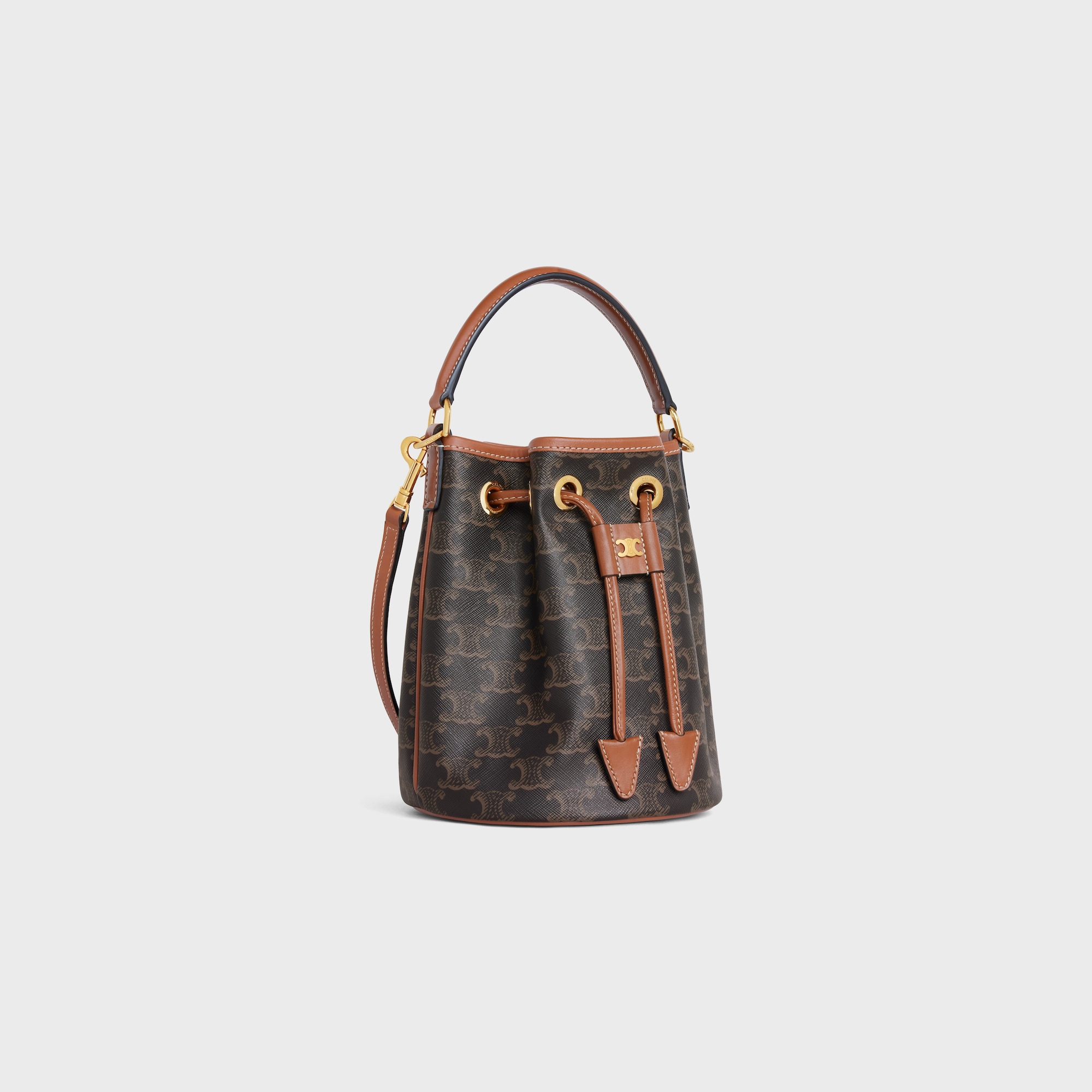 TEEN CLARA BAG IN TRIOMPHE CANVAS AND CALFSKIN TAN