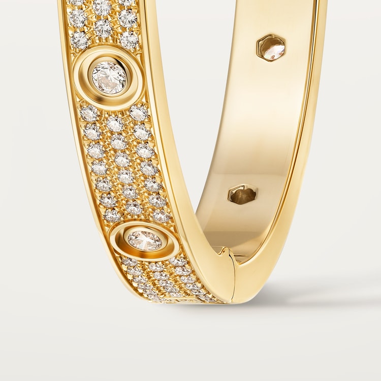 LOVE bracelet, classic model, paved, 12 diamonds