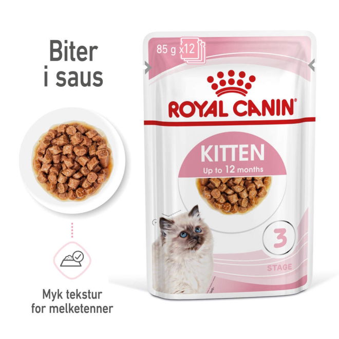 Royal Canin Kitten Gravy våtfôr til kattunge 12x85g