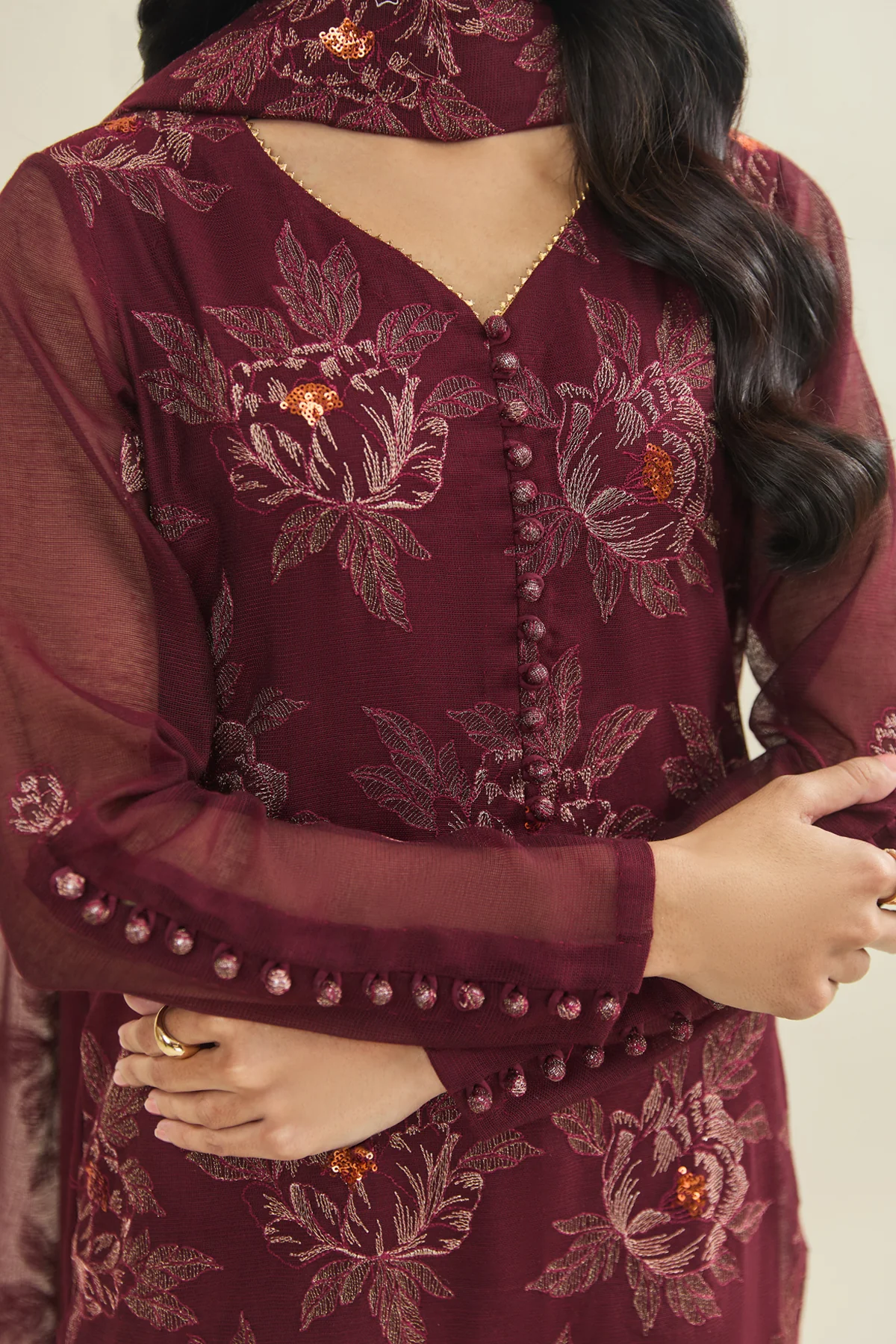 KHADI NET | EMBROIDERED
