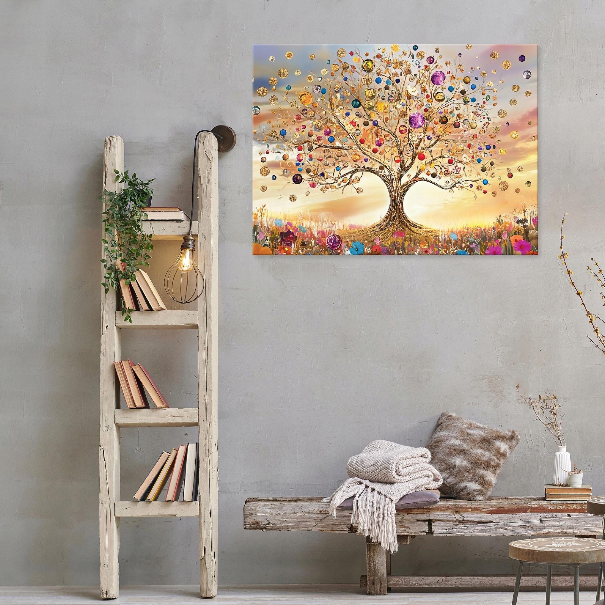 Abstract tree of life painting for the living room, bedroom, or kitchen on canvas, 40x30