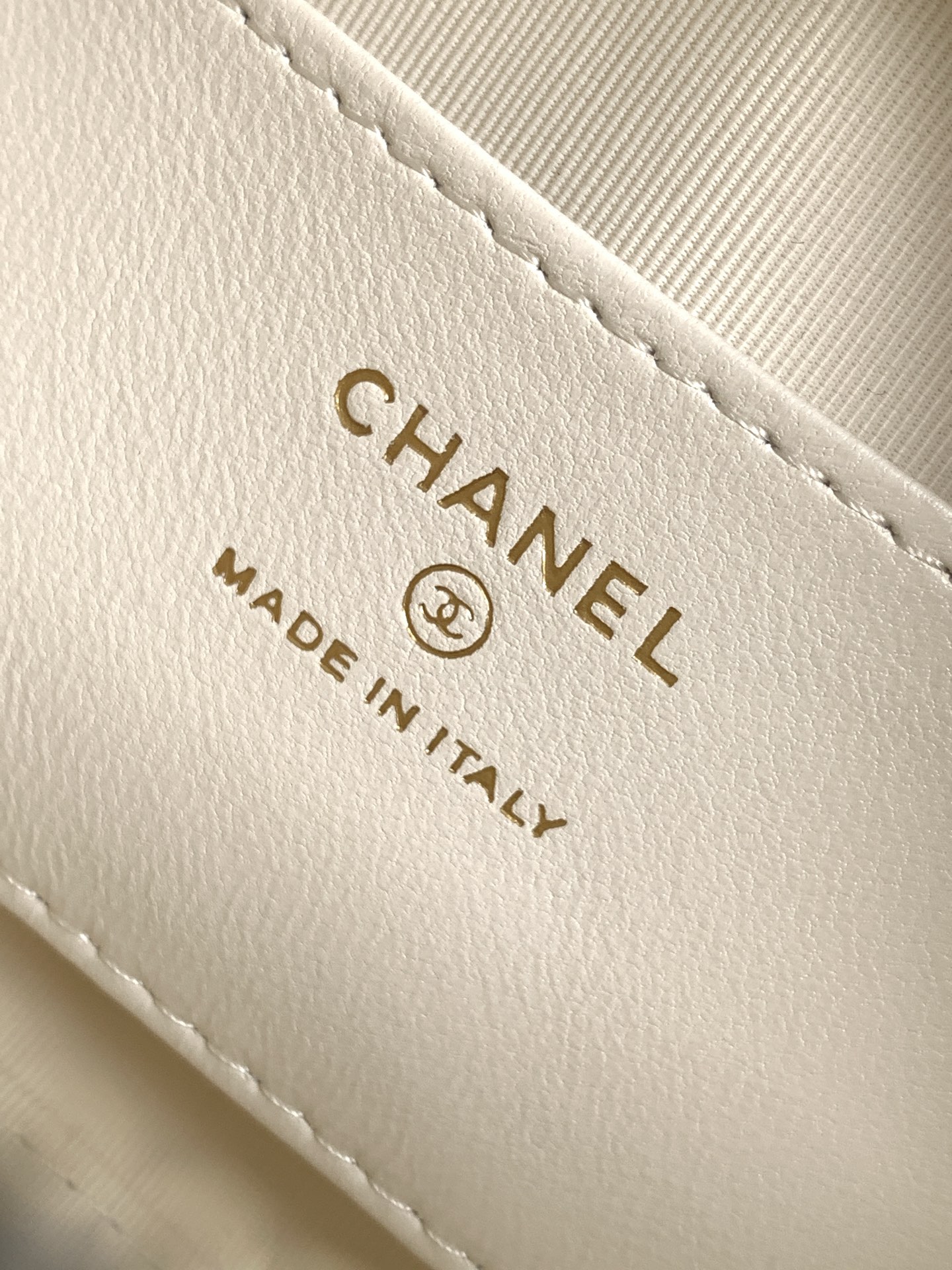 Deauville Striped Quilted Canvas Vanity Case / Box Bag in Navy Blue with Light Gold-Tone Hardware - Mocuir