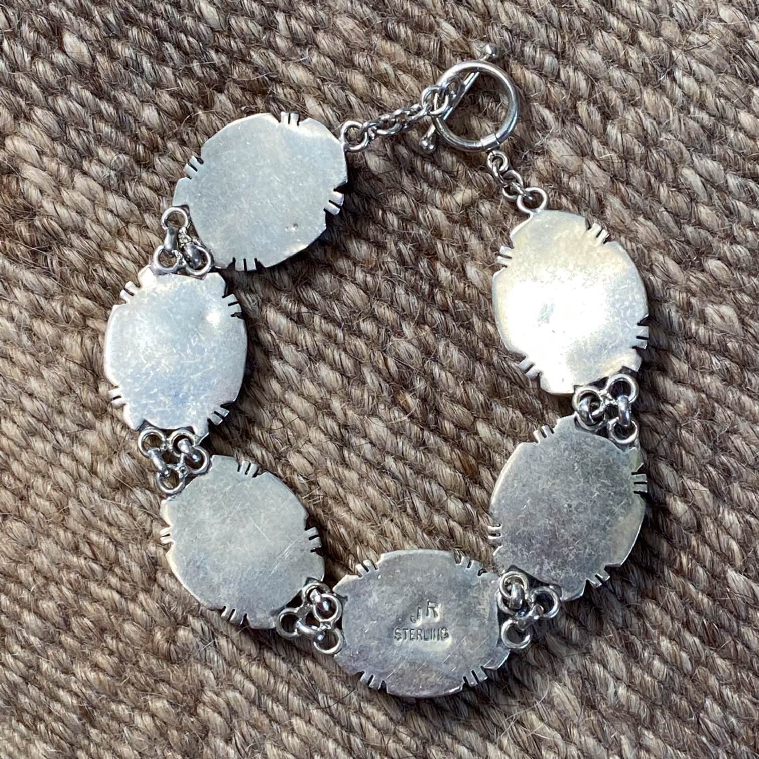 Navajo Sterling Silver Rhodochrosite Bracelet Johnson Ralph