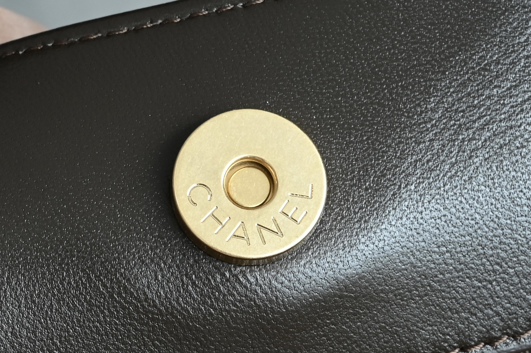 26C Hobo Shoulder Bag in Dark Brown Quilted Suede Calfskin with Light Gold-Tone Hardware - Mocuir