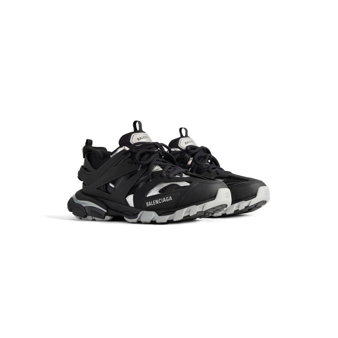Womens Track Sneaker in Black/silver
