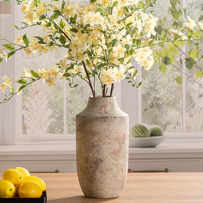 VASEA Ceramic Flower Vase, 12.5 inch Tall Off-White Vase