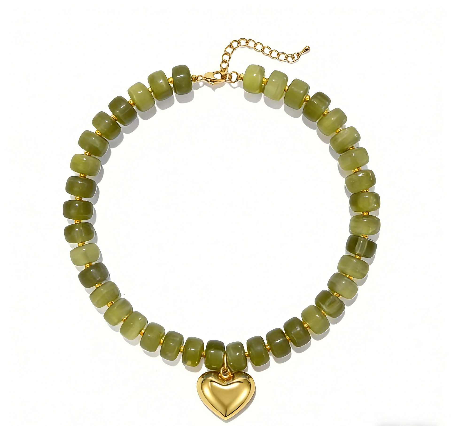 New colorful beaded love necklace fashion trend commuter everyday ladies Joker clavicle chain