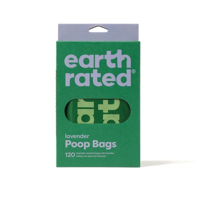 Earth Rated Hundeposer med Håndtak Lavendelduft, 120 stk