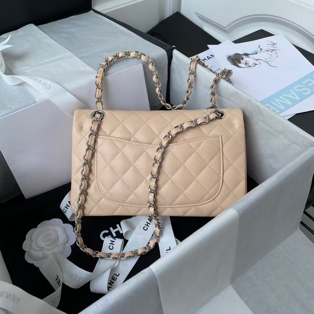 Small Classic Handbag Caviar Silver Hardware