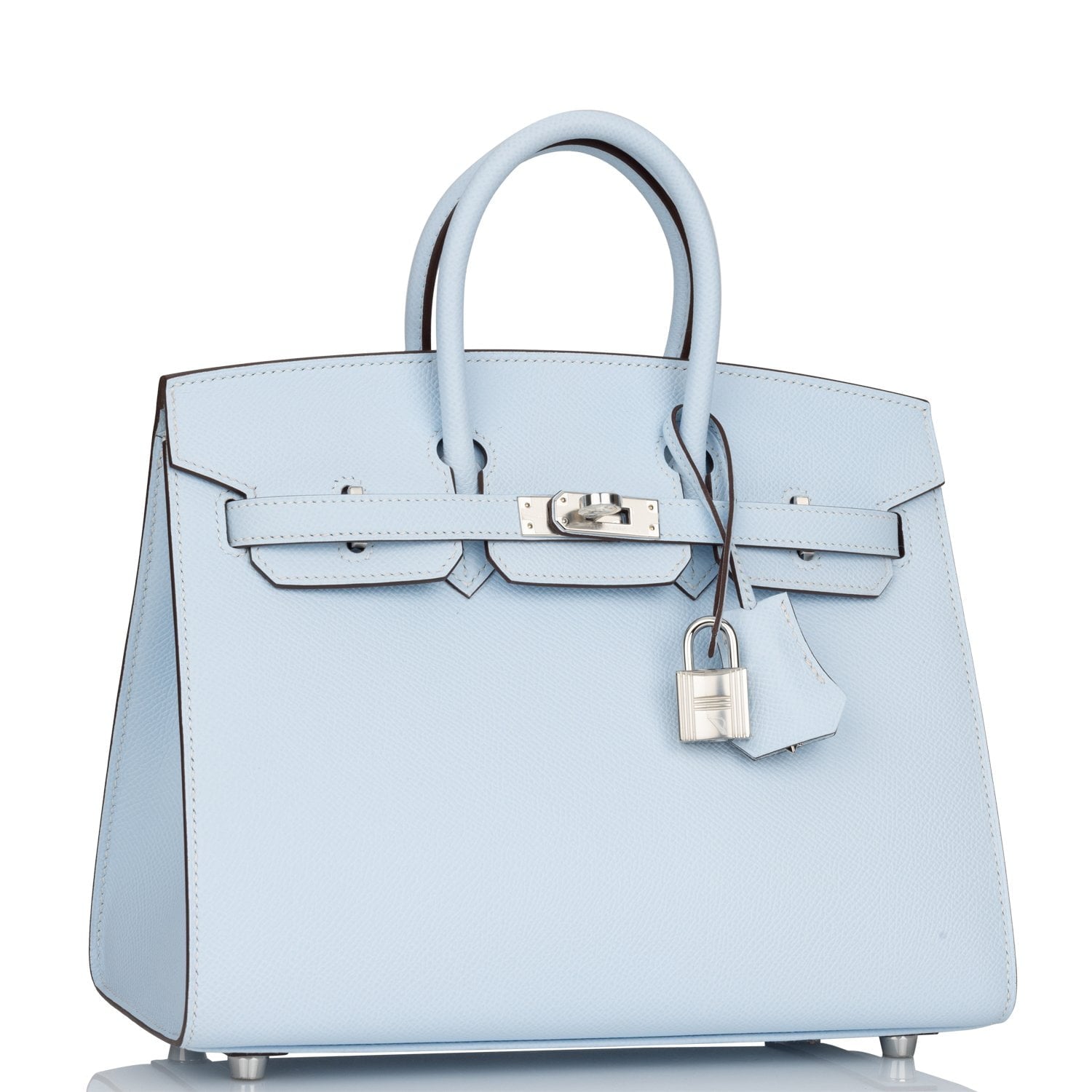 Birkin Sellier 25 Bleu Brume Epsom Palladium Hardware