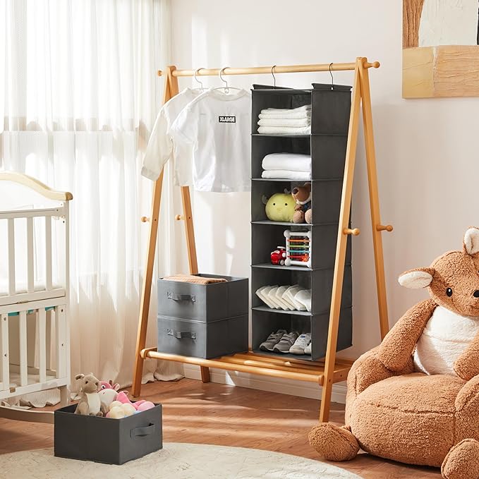 DIVIDERLY 6 Tier Shelf Hanging Closet Organizer