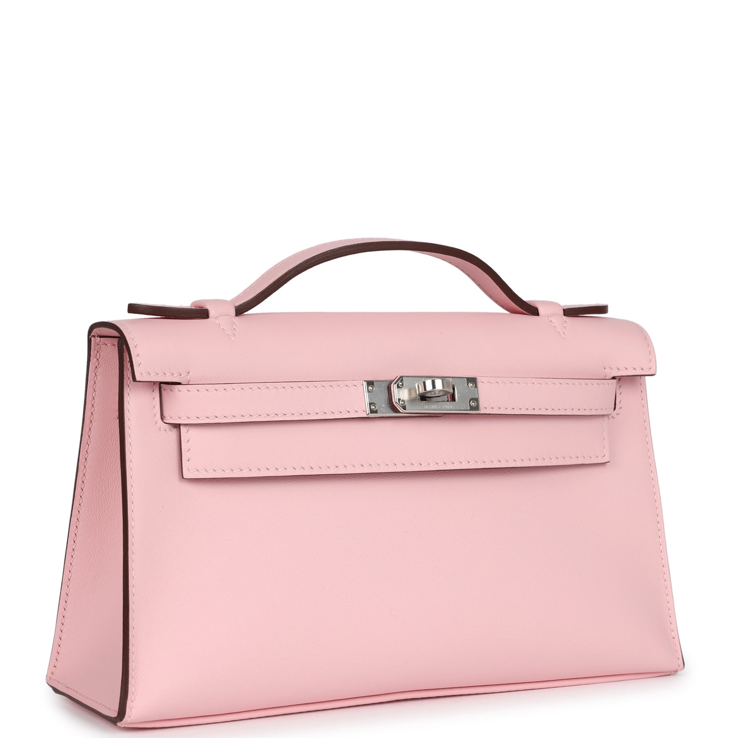 Kelly Pochette Rose Sakura Swift Palladium Hardware