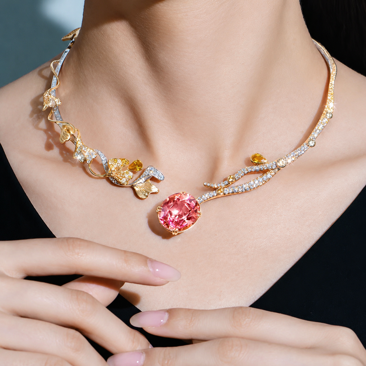 Ginkgo Veil Tourmaline Choker