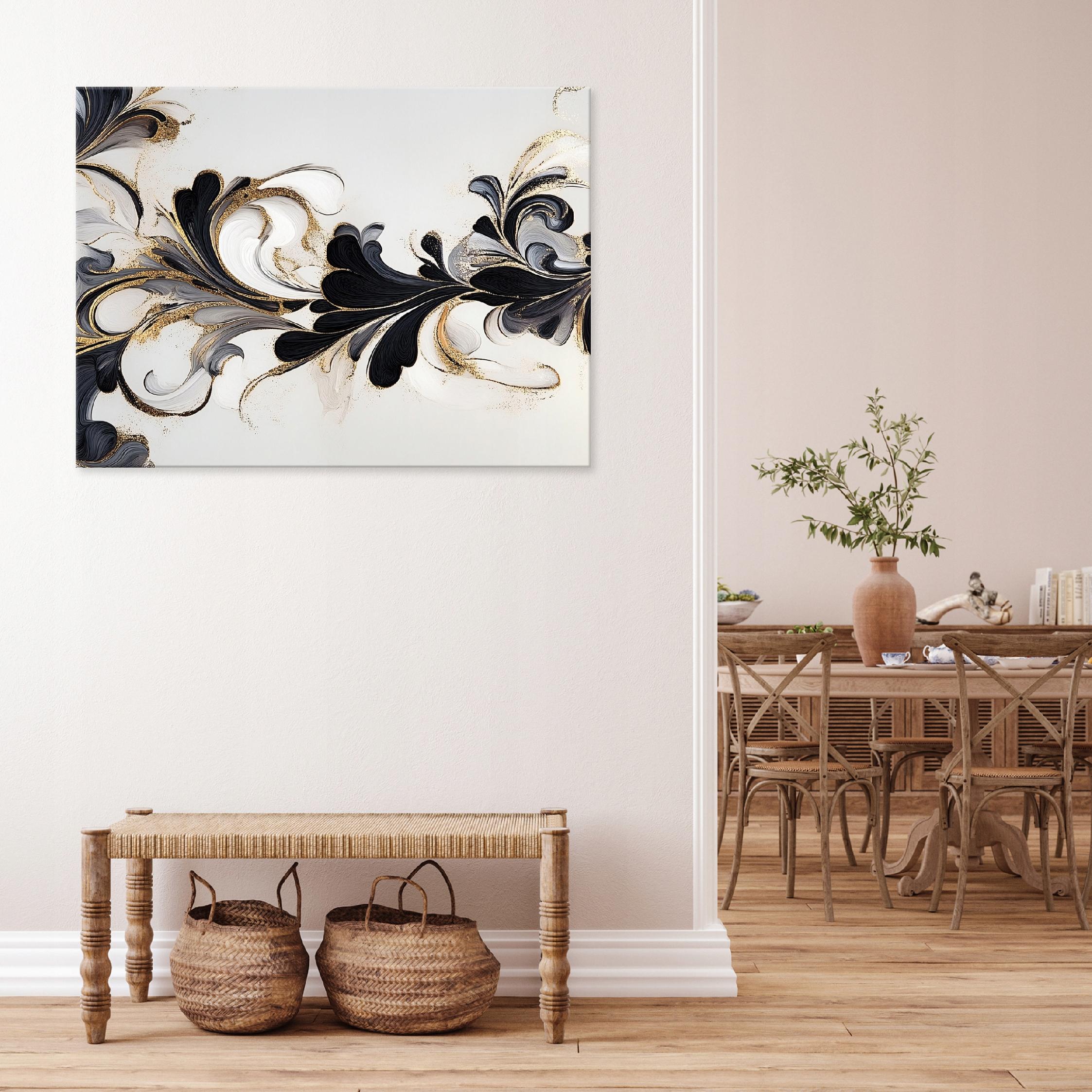 Abstract canvas painting of flowers for the bedroom, living room, or kitchen (40x30)