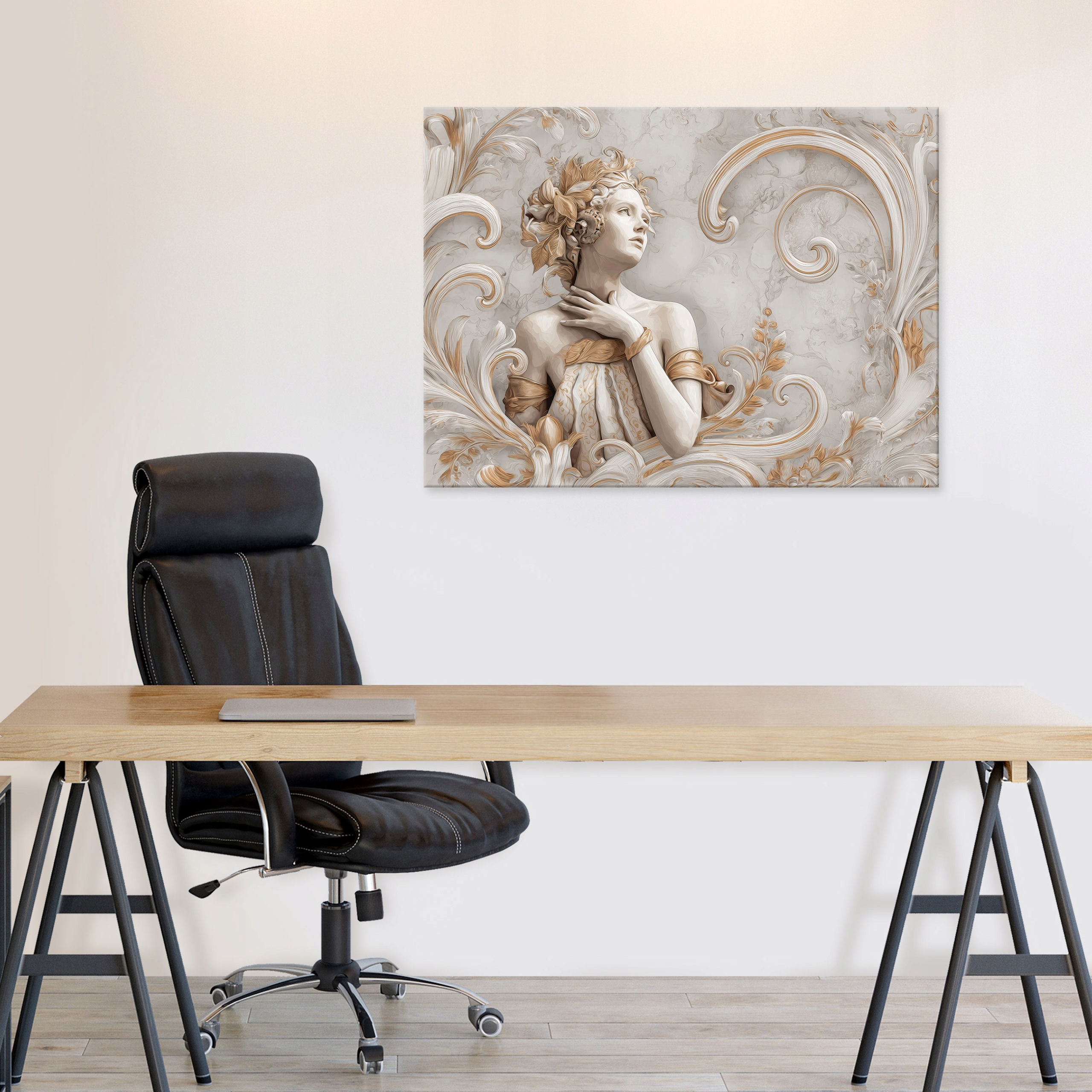 3D marble abstract woman painting for bedroom or living room on canvas, 40x30