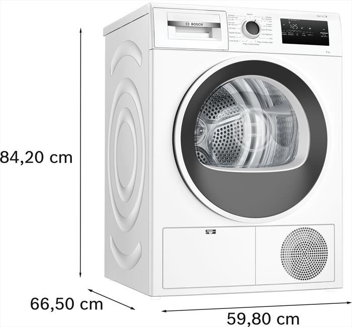 BOSCH - Asciugatrice Serie 4 WTH85208II 8Kg Classe E-Bianco