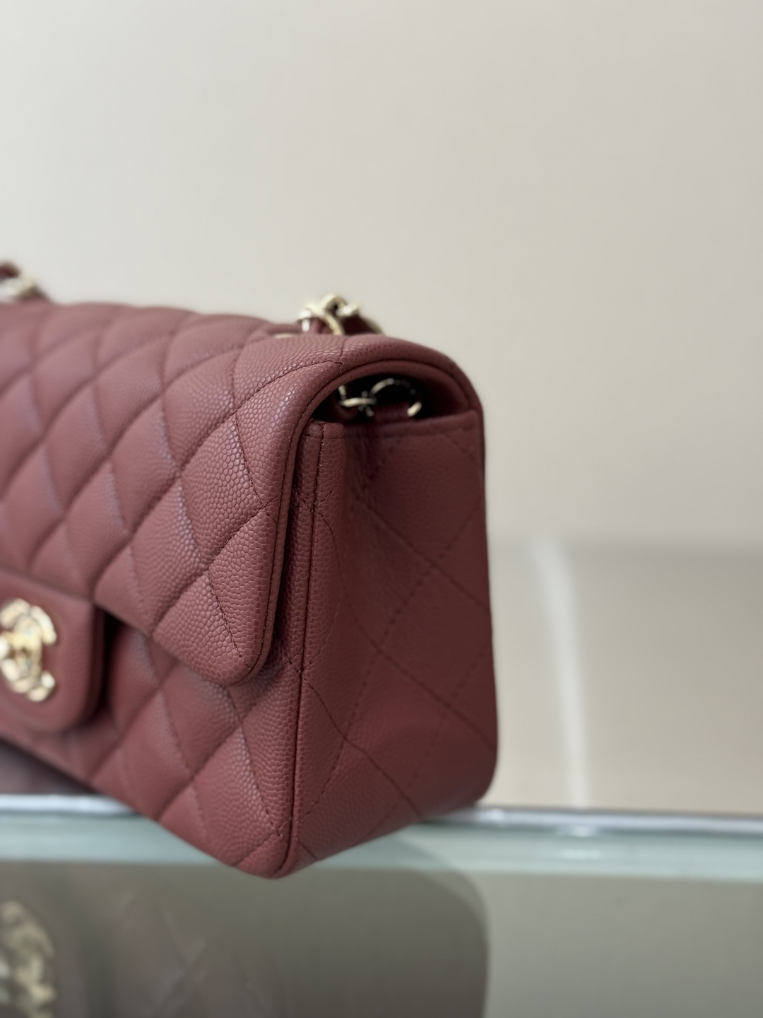 Mini Classic Flap Handbag（Wine Red） - Mocuir